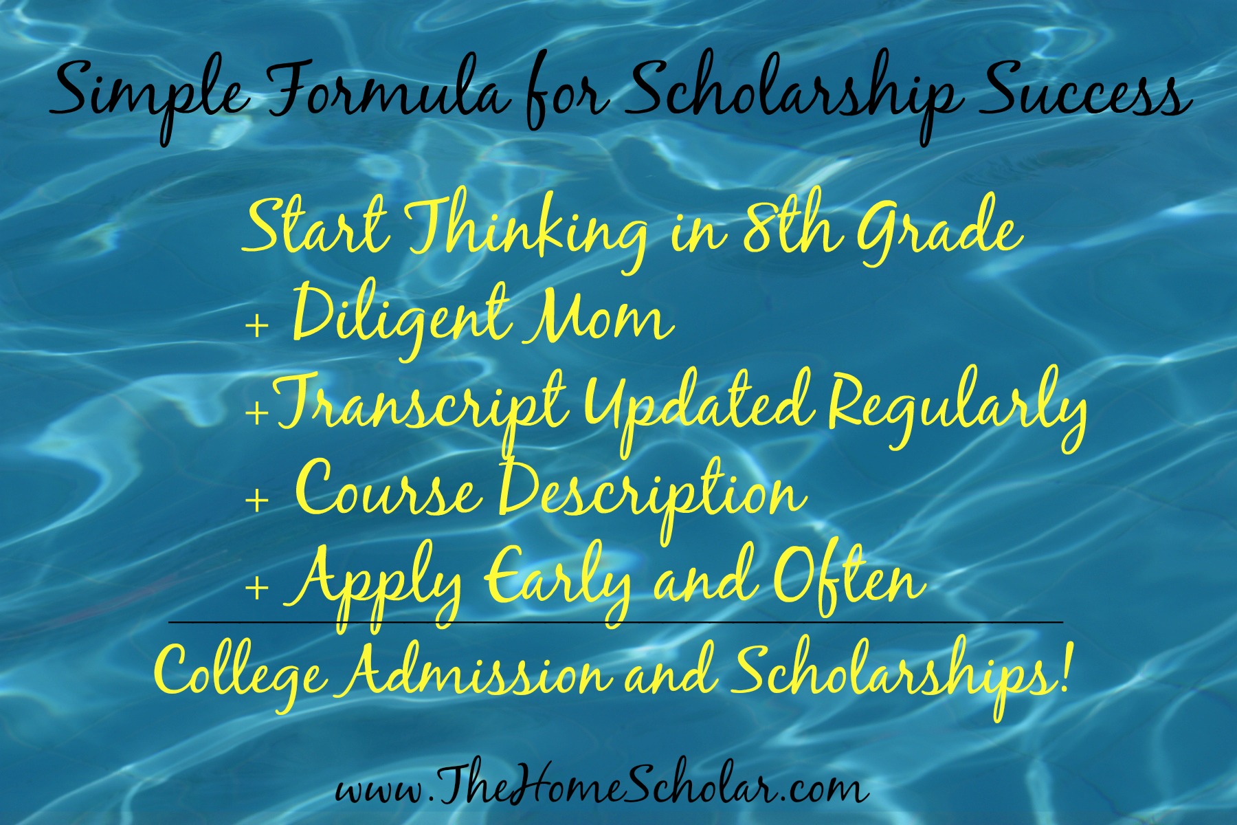 #Simple Formula for Scholarship Success @TheHomeScholar