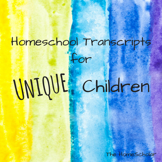 homeschool transcripts for unique children